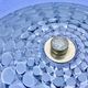 Vintage aluminum and glass ceiling light by Peill & Putzler 1970