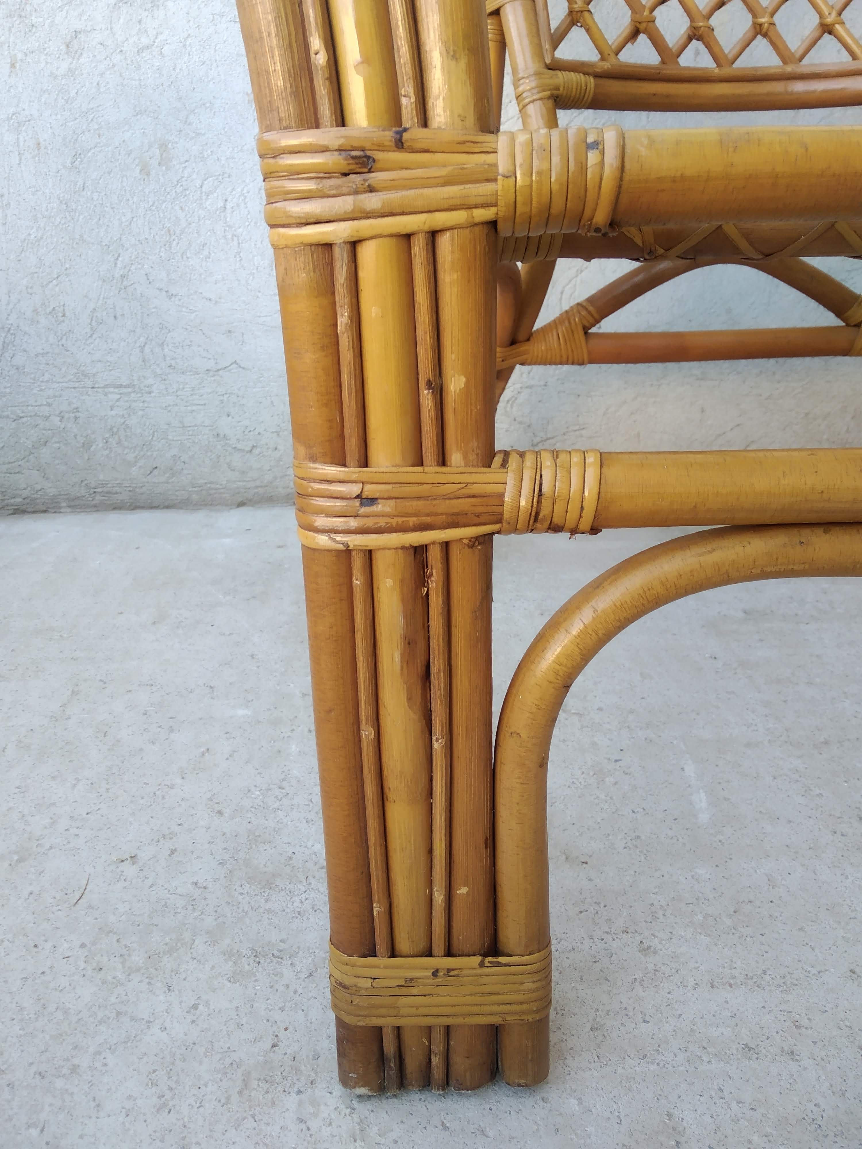 Pair of vintage rattan armchairs