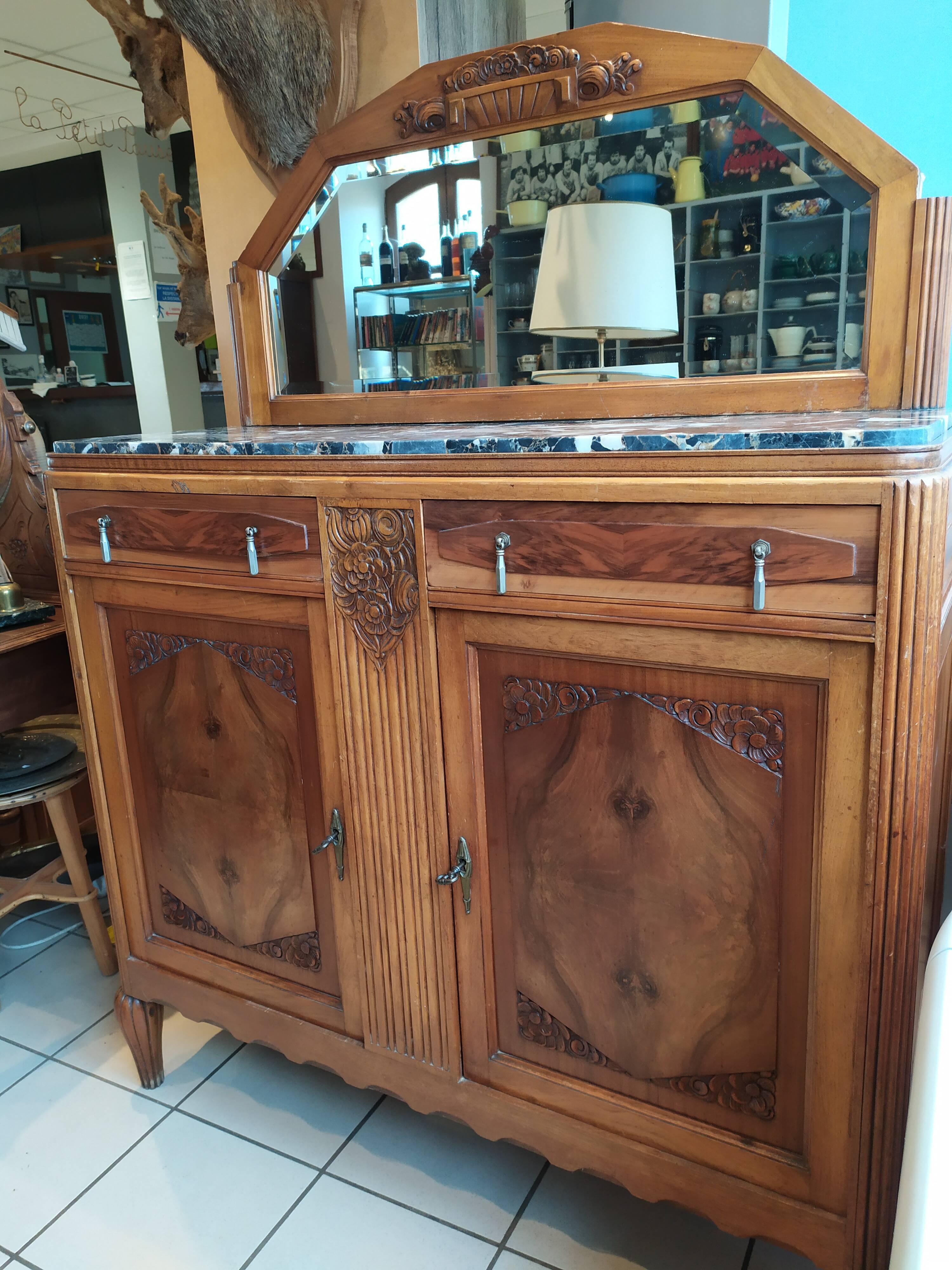 Art Deco sideboard on marble