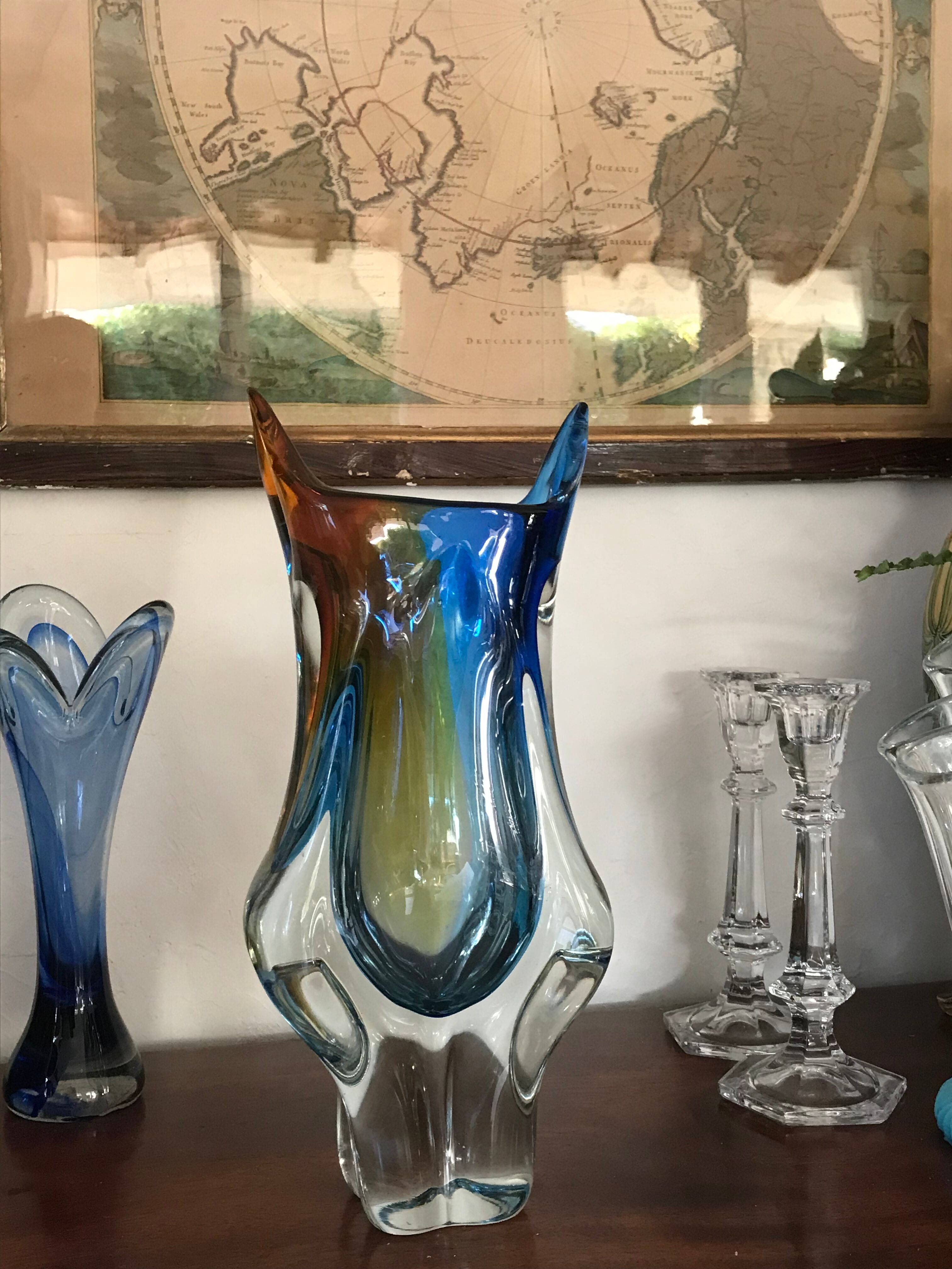 Glass vase by Art Chribska circa 1960