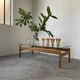 Table scandinave teck blond et verre 60