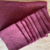 Damassed tablecloth & its 10 plum-tinted napkins "la C" - linen