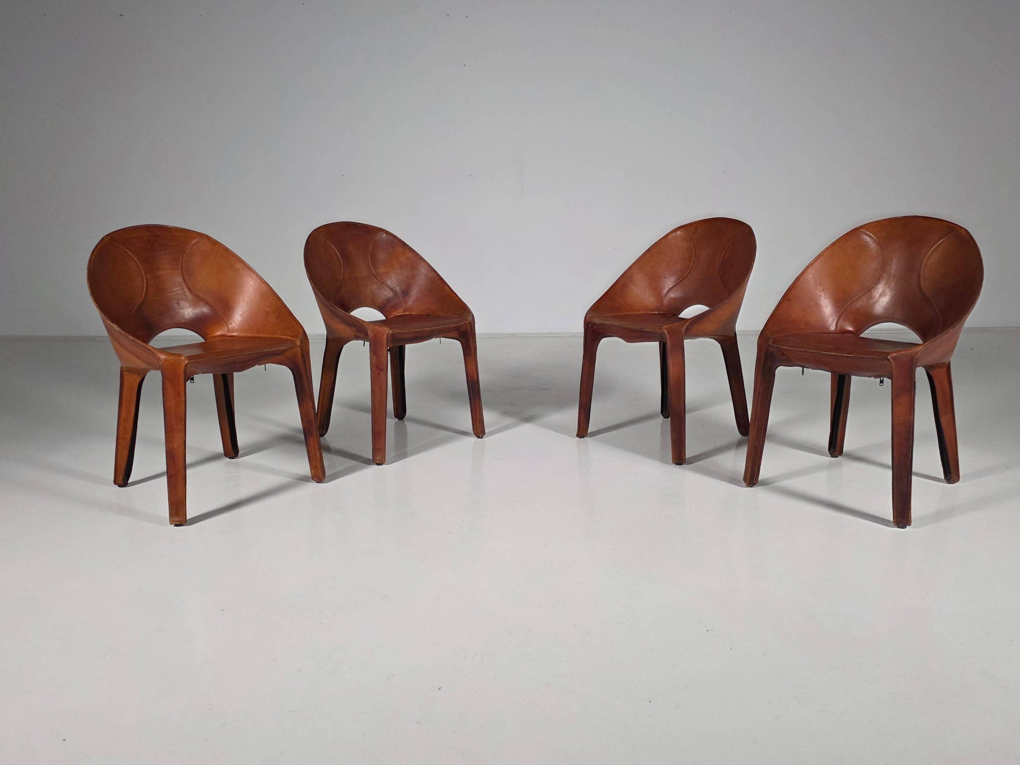 Set of four "Lira e Liuto" chairs by Mario Bellini for Cassina, Italy, 1980s.