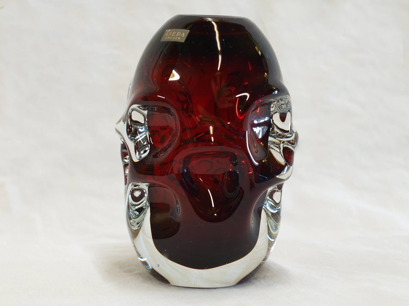 Pair of glass vases by Aseda, Sweden