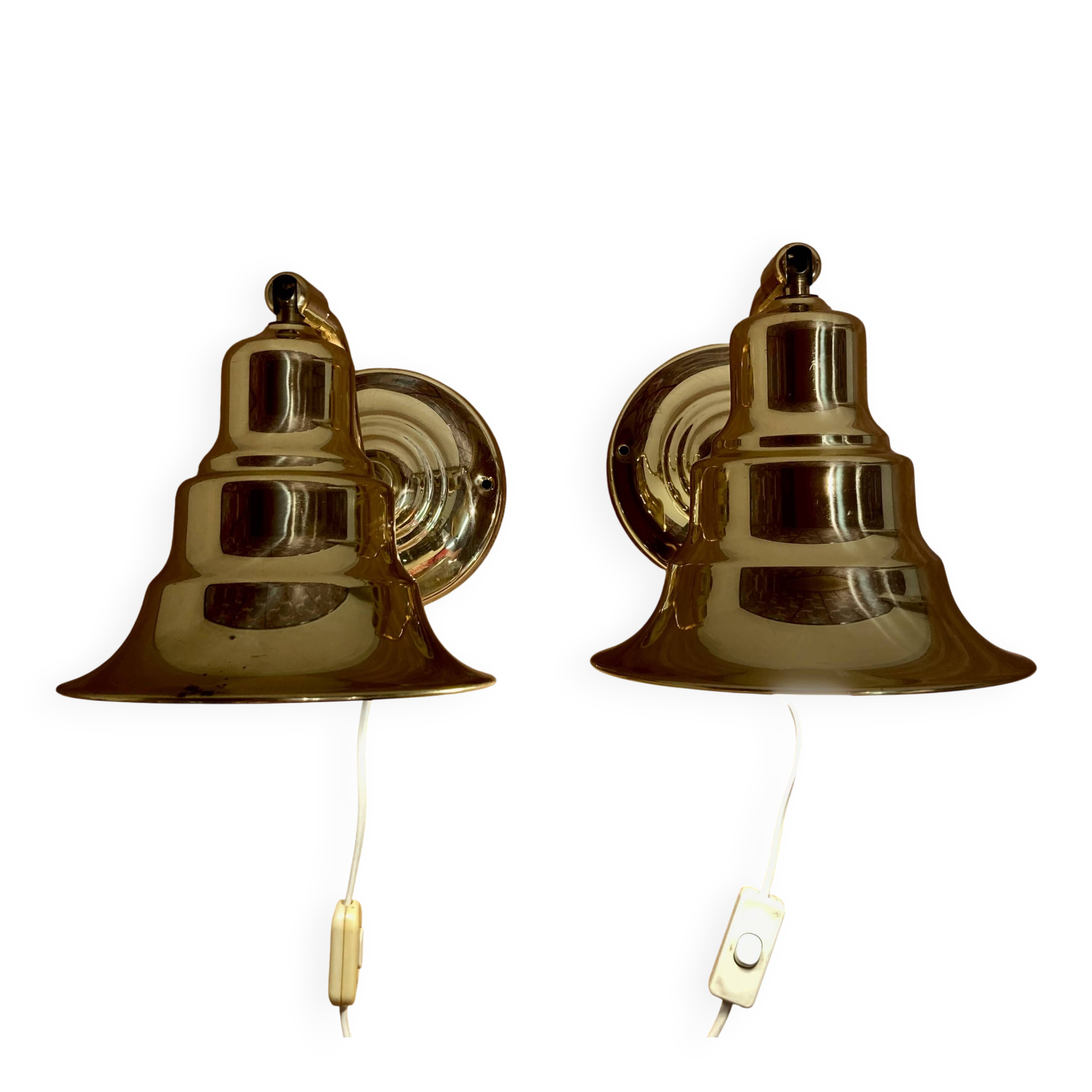 Pair of modular wall lights Scandinavian design 1960.