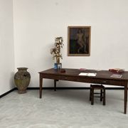Grande table écritoire des années 40 en chêne massif