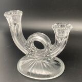 2-branch glass candlestick