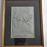 Art Deco Gouache 1930 – Framed Floral Necklace Prototype 23×28 cm