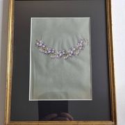 Art Deco Gouache 1930 – Framed Floral Necklace Prototype 23×28 cm