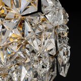 Small chandelier, brass and crystal glass by Kinkeldey, Germany, 1970s.