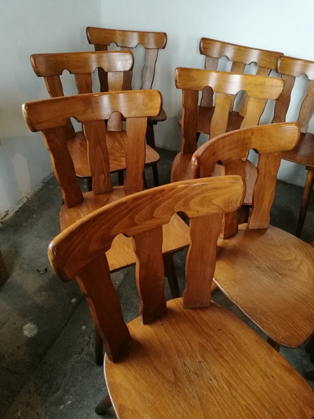 Lot of 14 vintage bistro chairs