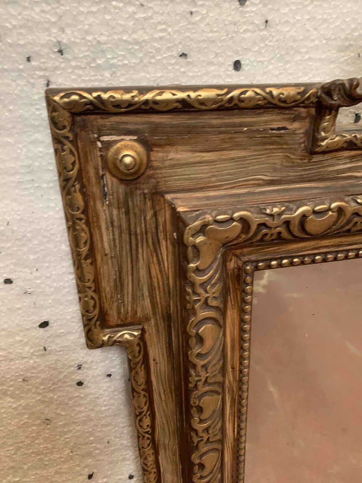 Napoleon III style mirror in wood and patinated stucco XX century