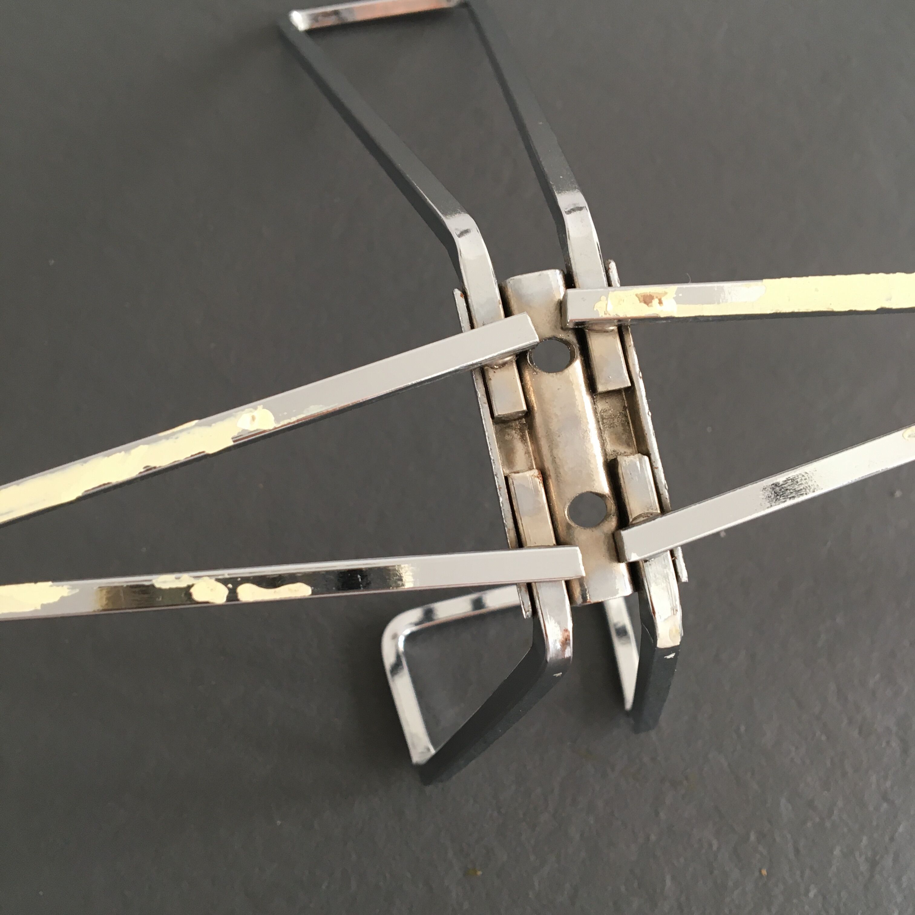 Vintage triple patère in silver metal