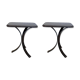 Pair of BS Style side tables in black oak and iron.