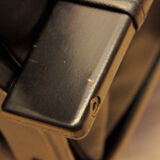 Modern armchair in black leather Gota Mobler