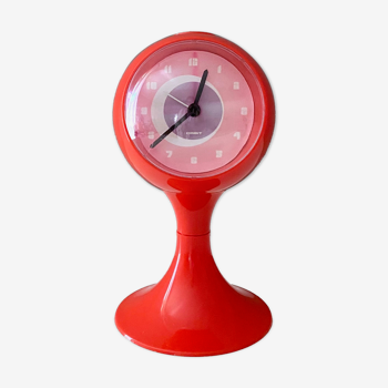Space age table clock, vintage alarm clock tulip ball clock, orbit clock