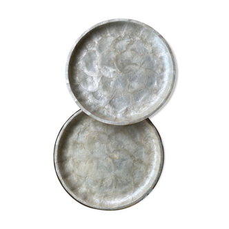 Duo of mother-of-pearl trays