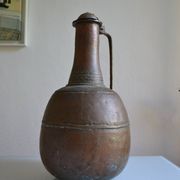 ancien grand coquemar en cuivre rouge