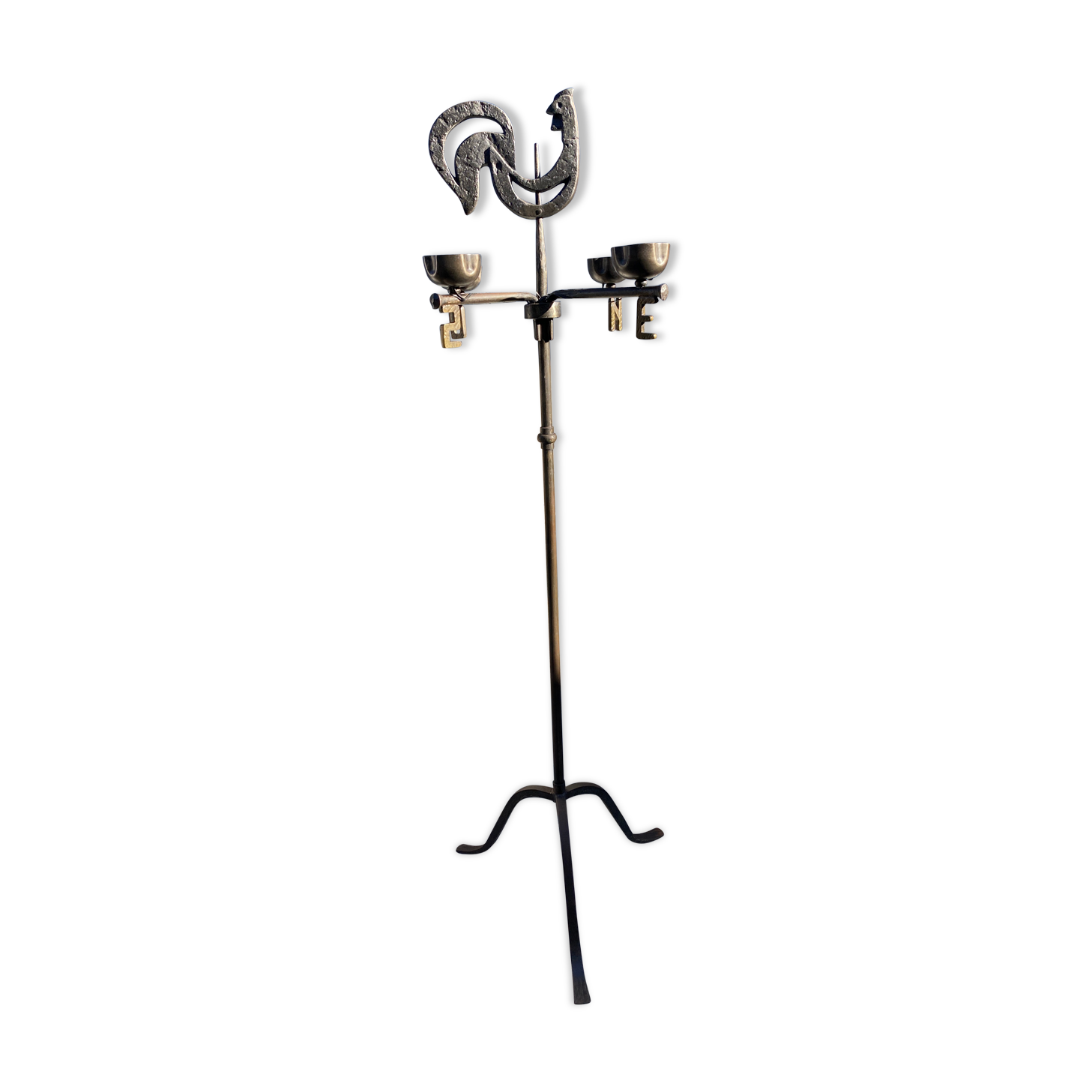 1950 wrought iron lamp Jean Touret