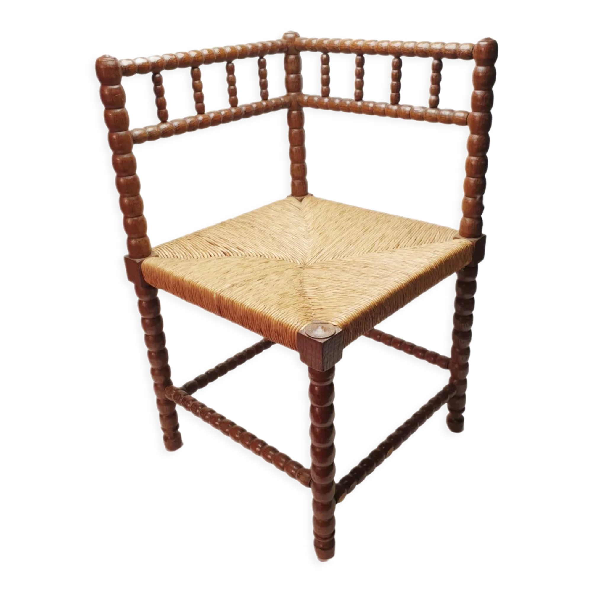 Corner armchair turned oak sitting mulched 50s