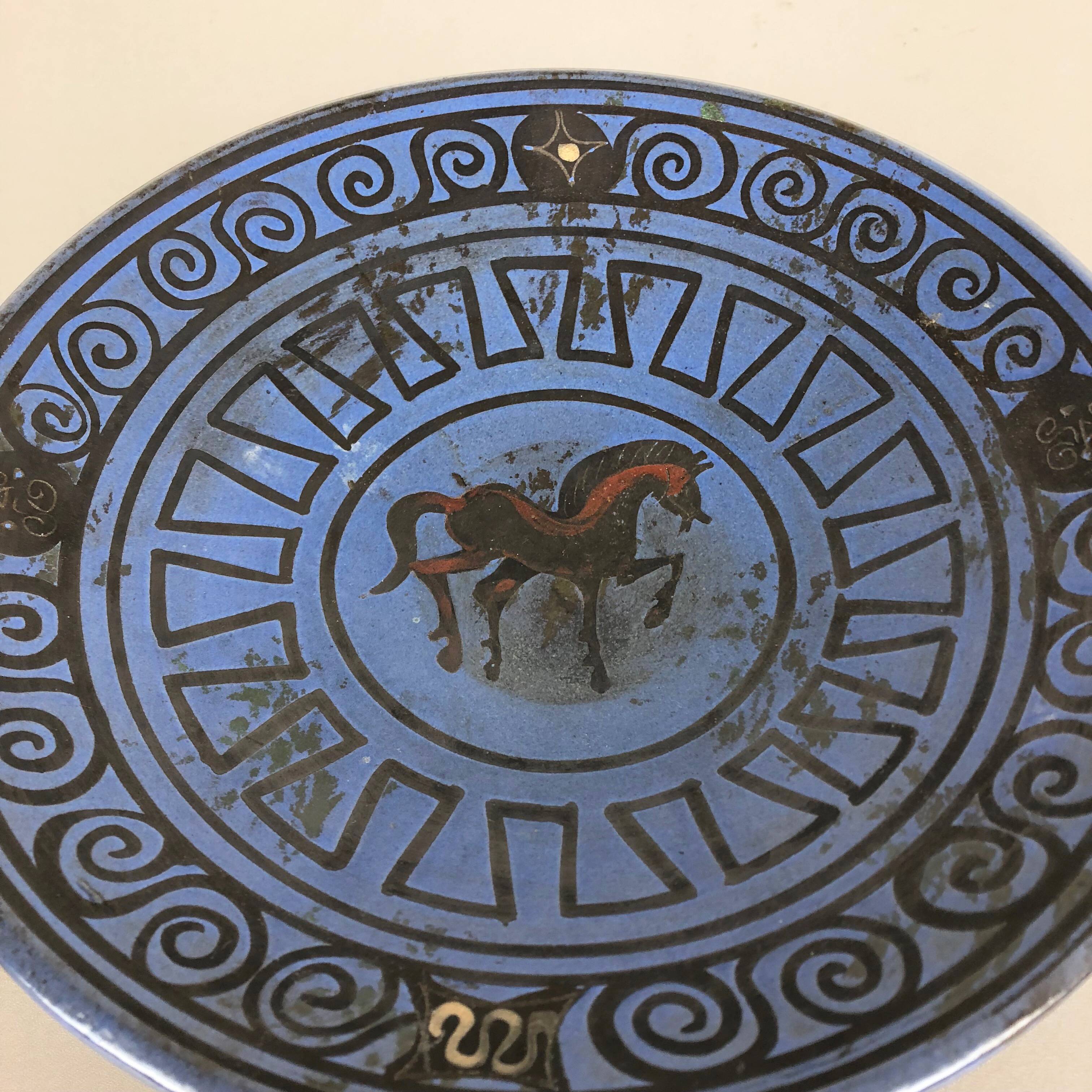 Ceramic pottery shell plate "pergamon" Hans Welling for Ceramano, Germany, 1960s