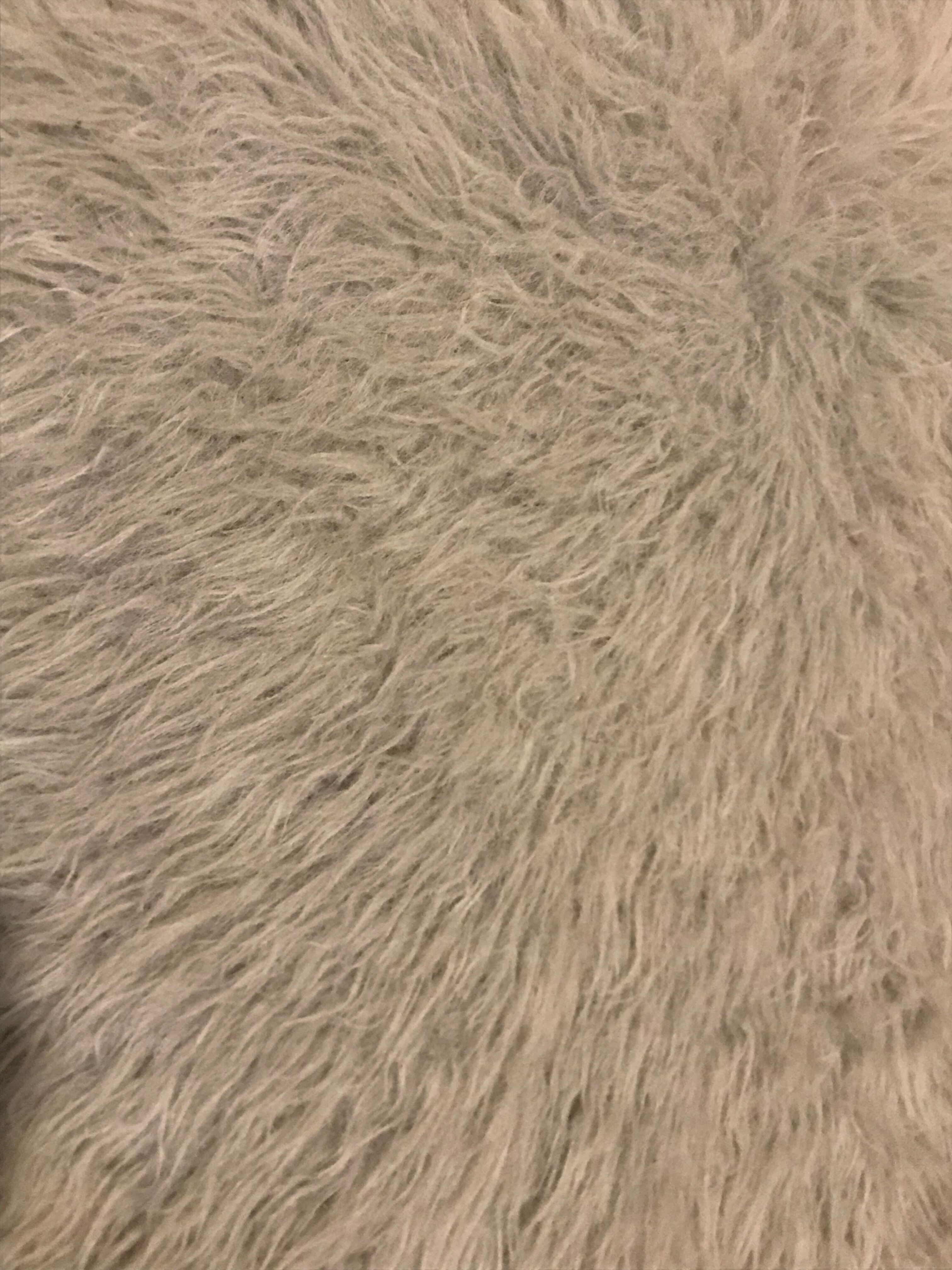 Tapis rond fourrure grise 70cm