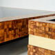 Table bar or planter marquetry of brass olive wood by Sandro Petti 1970