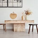 Travertine coffee table