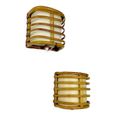 Pair of mid-century rattan wall sconces, 1960s, Italy