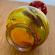 Small artisanal vase, blown glass, multicoloured.