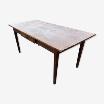 Old farmhouse table in solid oak Limousin region