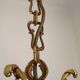 Mid Century Louis XV style cage chandelier - 6 arms - Brass and Crystal