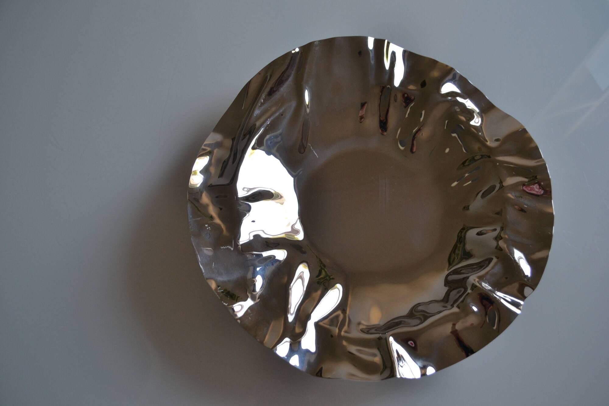 Large Alessi stainless steel bowl by Lluis Clotet 2001 Vintage Italy Diam. 38cm