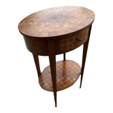 Marquetry pedestal table