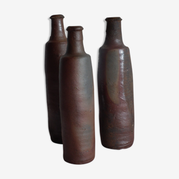 Set of vintage stoneware bottles