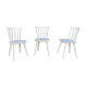 Trio of Scandinavian chair bistro troquet guinguette in curved wood