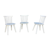 Trio de chaise scandinave bistrot en bois courbé