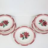 5 assiettes plates Digoin Sarreguemines