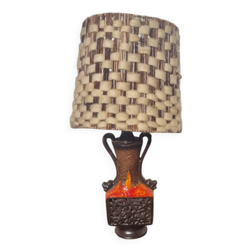 Lampe de sol de 1970, Abat-jour en laiton de mouton