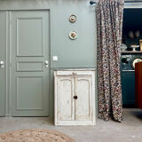 Petit buffet parisien patine blanche (rénové)