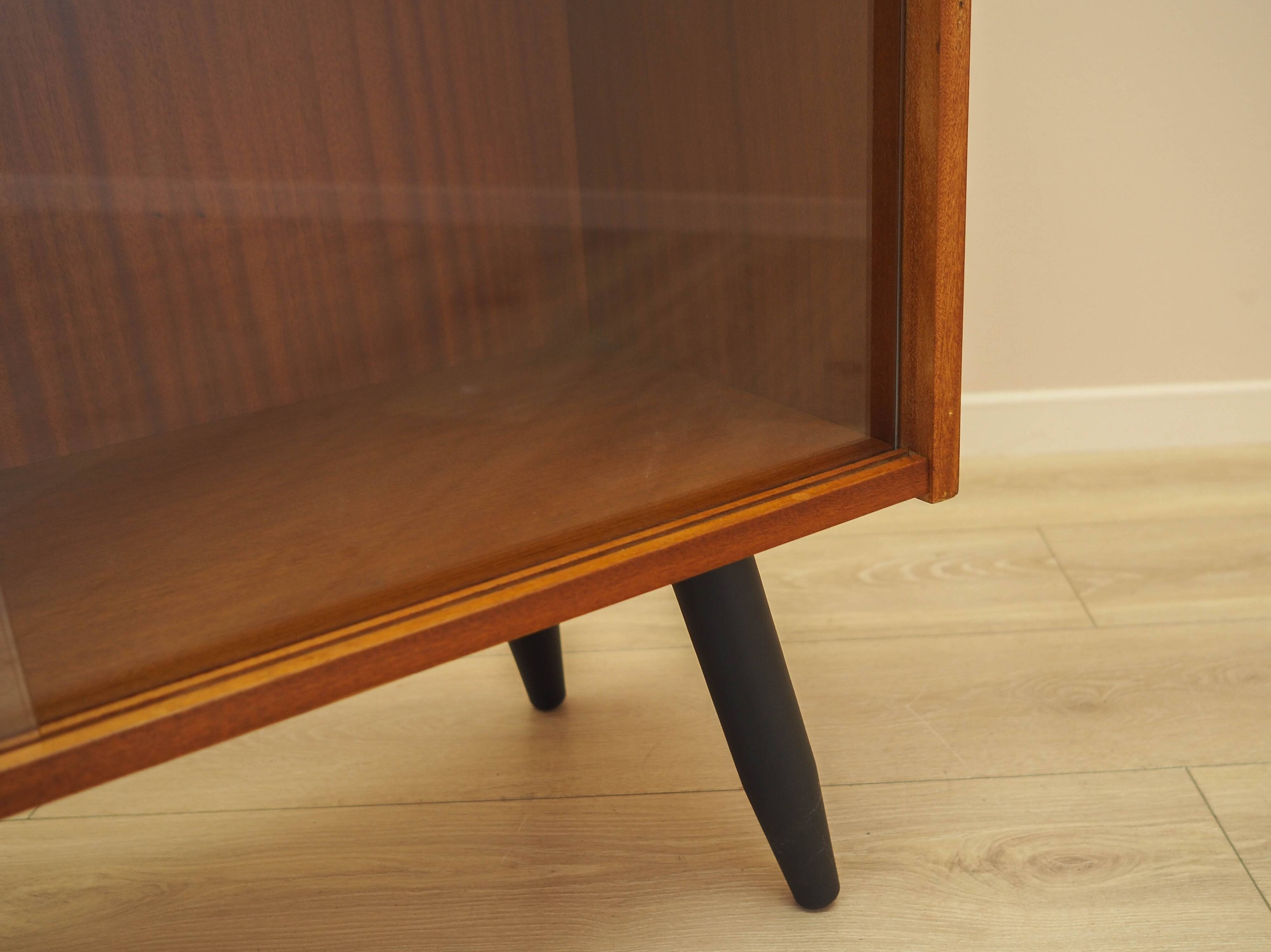 Mahogany display cabinet with glass front, Denmark, 1970s