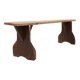 Rustic wooden bench in with brown painted feet, France ca. 1890