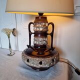French ceramic lamp from the 70s with the "Fat Lava" technique and