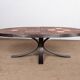 Coffee table in lava stone, ceramic and steel by Jean Jaffeux 1960.