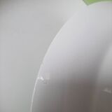 Vintage white and green deep plates stamped Arcachon.