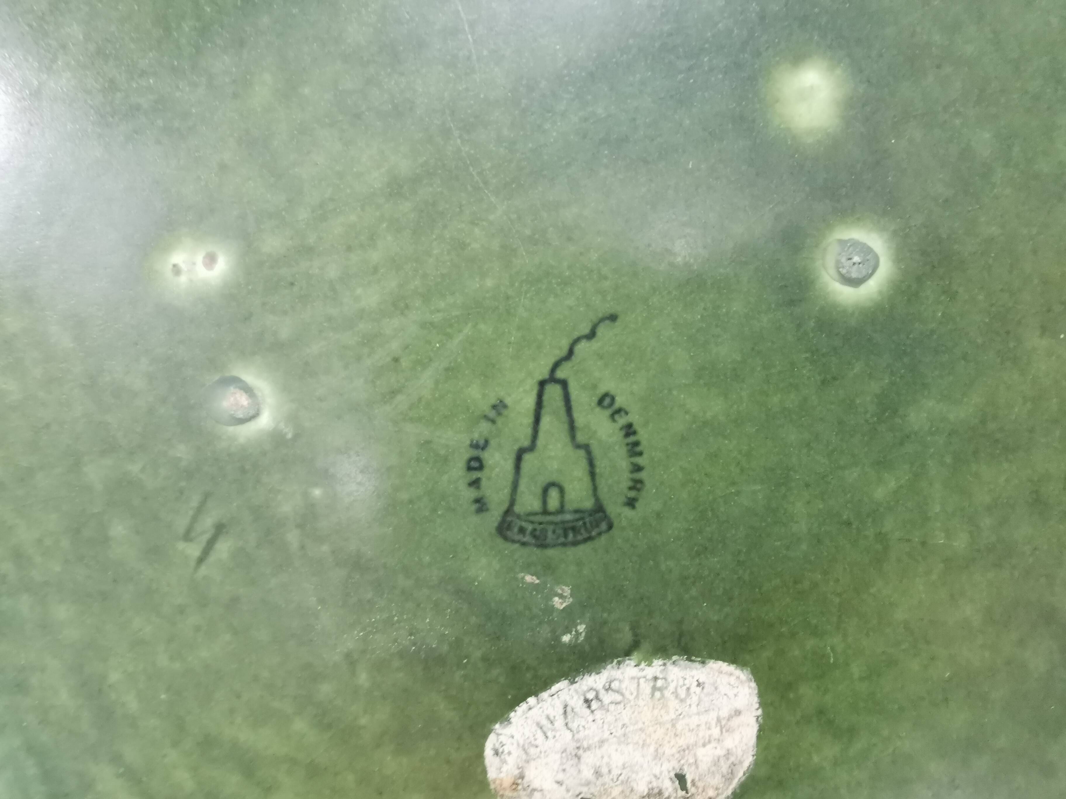 Beautiful large green dish from Danish Knabstrup 1950s