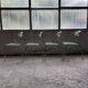 lot de 4 chaises design chrome et plexiglas, années 80