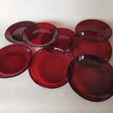 8 Arcoroc Sierra Rubis dinner plates