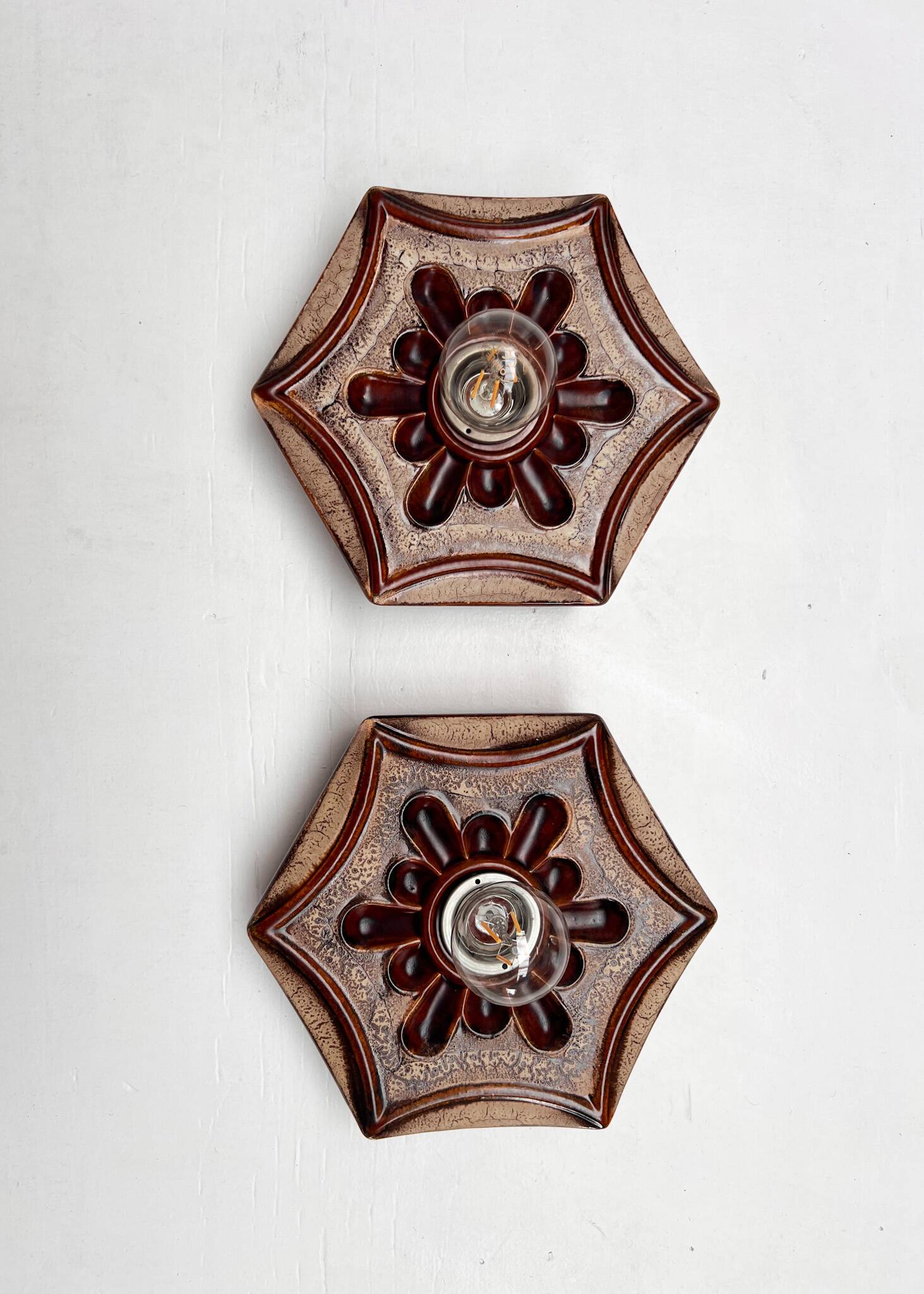 2 appliques murales Hustadt Leuchten, années 1970