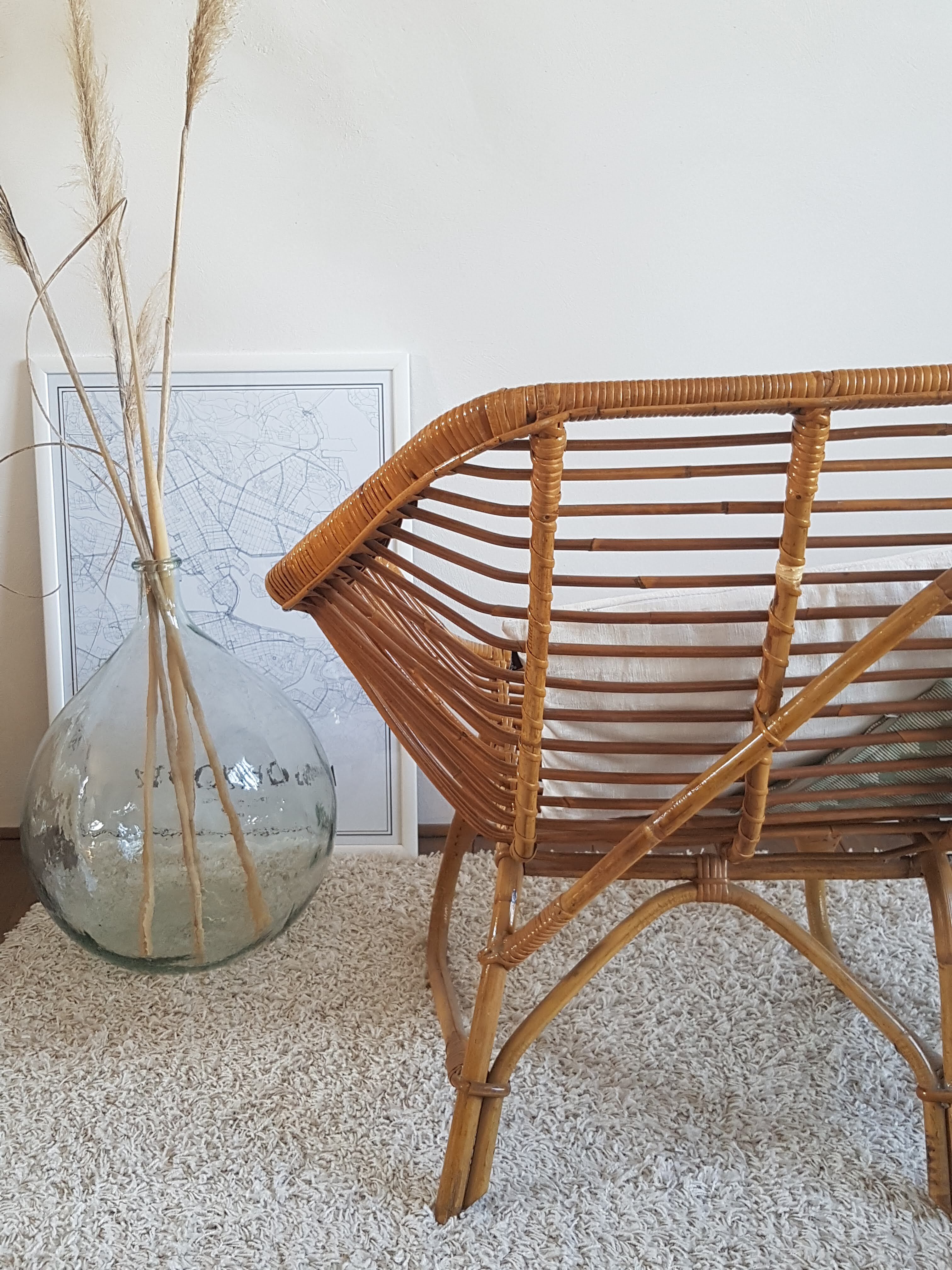 2 seater rattan bench